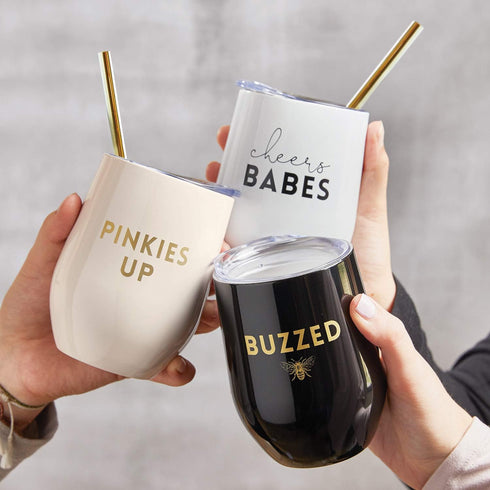 Santa Barbara Design Studio Sippin' Pretty Stainless Steel Insulated Wine Tumbler, 12-Ounce, Buzzed
