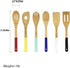 Home Basics Bamboo Cooking Utensils Set, 6-Piece with Color Handles, 2.5" x 12" x .25"