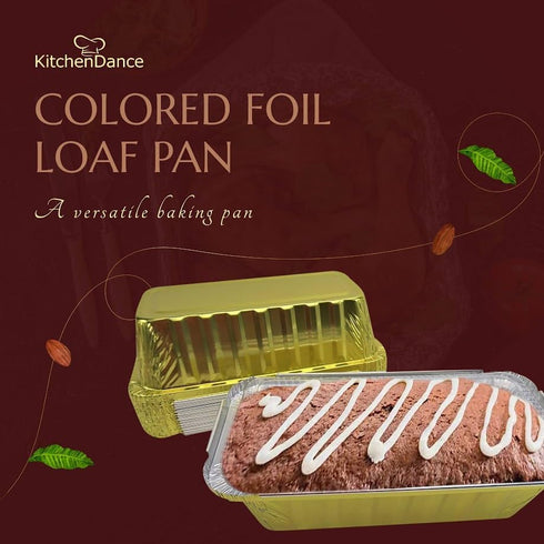 KitchenDance Disposable Aluminum Closable Loaf Pan with Plastic Lids, 2 Pounds, Gold, 1850P by KitchenDance.com