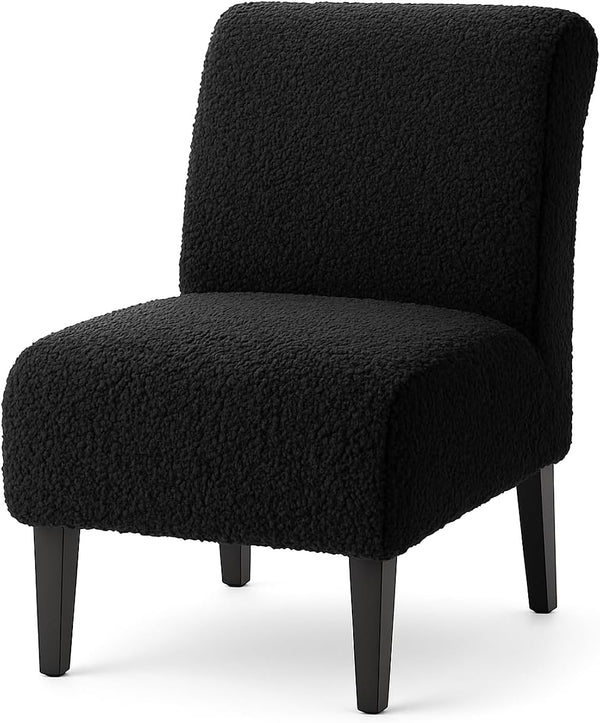 XIAROGEE Teddy Wool Armless Accent Chair Cover Soft Armless Chair Slipcover Accent Chairs