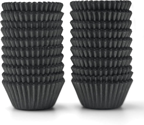 400 Pcs Black Mini Cupcake Liners, Food Grade Non-Stick Greaseproof Mini Muffin Liners for Decorations