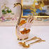 Coffee Dessert Spoon Set, Elegant Swan Shape Spoons with Storage Rack, Solid Metal Spoons for Coffee and Dessert