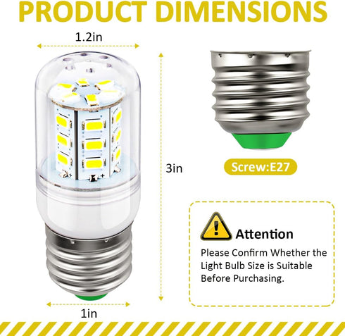 KEI D34L Refrigerator Bulb Replacement, 2 Pack LED for Frigidaire Kenmore Electrolux 5304511738, 110V-240V