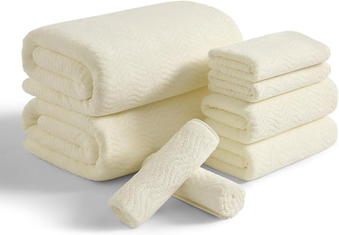 8 Piece Bath Towel Set |2 Oversized Large Bath Sheet,2 Hand Towels,4