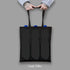 TOPDesign 5-Pack Economical Black Cotton Tote Bag - 16"x15" Lightweight Reusable Grocery Shopping Bags