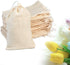 Tayfremn 100Pcs Storage(4 6 Inches) Cotton Drawstring Bags, Reusable Muslin Bag Natural Cotton Bags with Drawstring