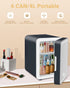 Mini Fridge for Skincare, 4L/6Can with Dimmable LED Light Mirror, Portable Cooler & Warmer for Bedroom, Office, Car,