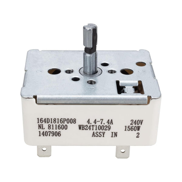 WB24T10029 Electric Range Infinite Switch Replacement for GE Appliances Surface Burner Control