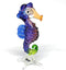 ZOOCRAFT Blown Glass Seahorse Figurine, Purple Collectible Miniature Aquarium Home Decor