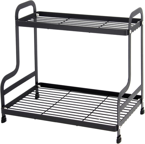 Jofuas 2-Tier Countertop Metal Organizer Standing Shelf for Bathroom and Kitchen Storage Under Sink, Organizing