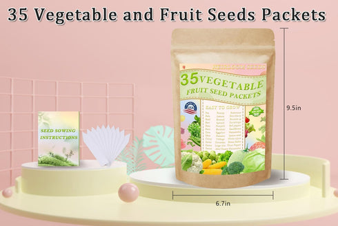 Ficoszo 35 10 Vegetable Seeds Kit Fruit Seeds for Planting Non-GMO and Heirloom Varieties Seeds for Planting Vegetables