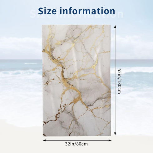 Swimming 31.5 51.2 Inch DADABULIU Bath Towel Marble Gray Gold White Beach Towels Soft Absorbent Washcloths Quick Dry