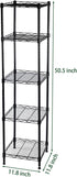 HESESOH 5-Wire Closet 11.8" 11.8" 50.5" Shelving Adjustable Shelves, Standing Storage Shelf for Laundry Bathroom