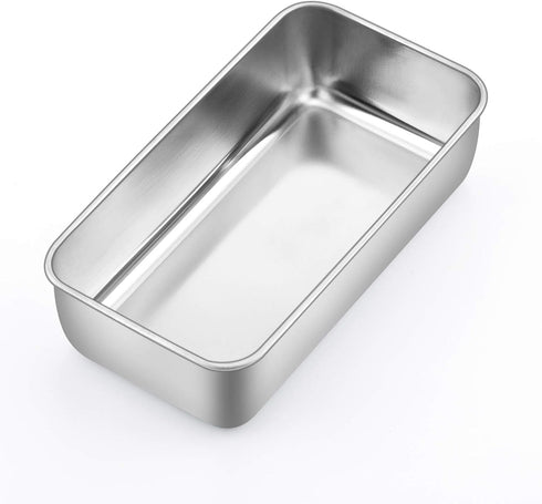 P&P CHEF 9 Inch Loaf Pan, Stainless Steel Bread Baking Pan, Non Toxic Bakeware for Bread, Cake, Lasagna
