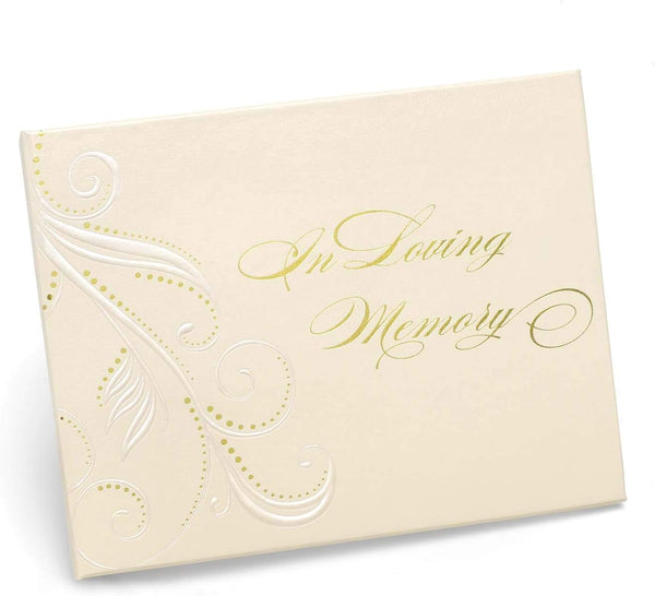 Guest Book, Swirl Dots In Loving Memory, 7.5 x 5.75-Inches