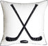 Embroidered Hockey Throw Pillow Cover, 18 inch Square Decorative Canvas Pillow Cover for Ice Hockey Room Decor (Cover