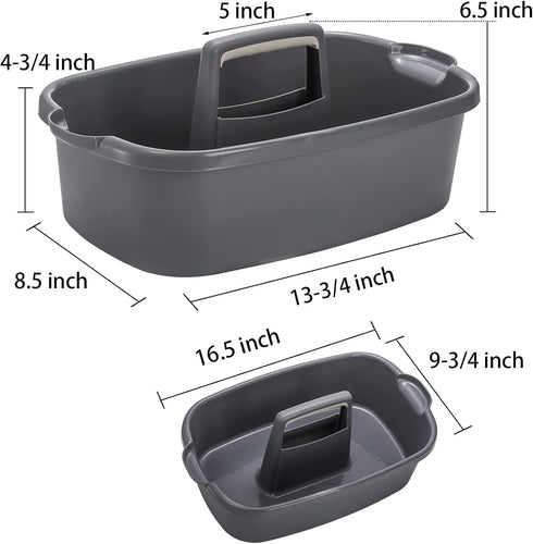 2 Pack TOPZEA Cleaning Supplies Caddy, Large Plastic Cleaning Supply Organizer Bin with Handle, Cleaning Bucket
