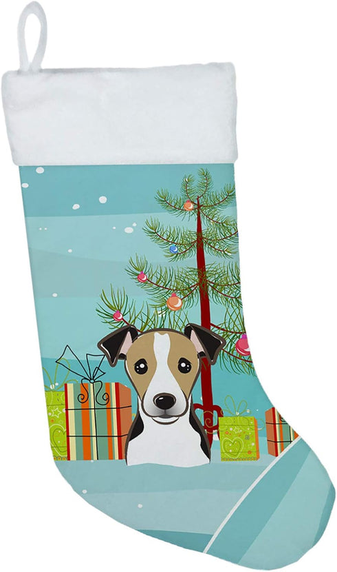 Caroline's Treasures Christmas Tree and Jack Russell Terrier Stocking, Holiday Decor