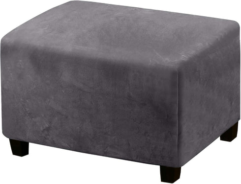 PrinceDeco Real Velvet Plush Ottoman Cover Soft Rectangle Folding Storage Covers Furniture