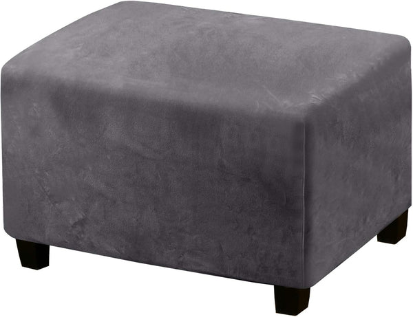 PrinceDeco Real Velvet Plush Ottoman Cover Soft Rectangle Folding Storage Covers Furniture