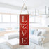 BinaryABC Valentine's Day Wooden Sign Plaque for Door Wall Hanging Decorations (Red)