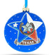 I Love Houston, Texas Glass Ball Christmas Ornament - 4 Inches