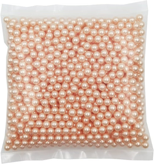 1100 pcs Champagne Undrilled ABS Pearls, 8mm No Hole Makeup Beads for Table Scatter Decoration