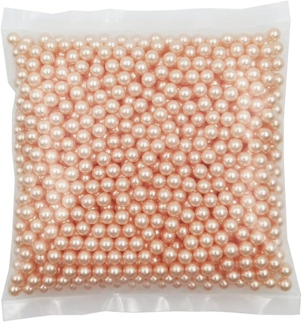1100 pcs Champagne Undrilled ABS Pearls, 8mm No Hole Makeup Beads for Table Scatter Decoration
