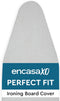 Encasa Homes Replacement Ironing Board Cover & Foam Pad, Heat Reflective 'Metallic Silver Silicone', Fits Standard