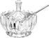 Clear Glass Sugar Bowl Spice Jar with Lid Spoon, Transparent Condiment Pot