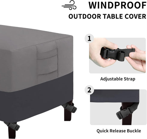 (36" Lx22 Wx16 Easy-Going Patio Coffee Table Cover Small Outdoor Rectangular Table Cover, UV Resistant Waterproof Patio