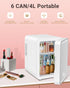 Mini Fridge Skincare with Dimmable LED Light Mirror, 4L/6Can Cooler & Warmer Mini Fridge for Skincare and Makeup,