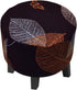 CRFATOP Printed Round Ottoman Covers Slipcover Stretch Footstool Protector Covers Soft Footrest