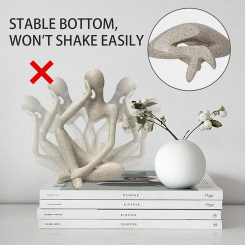 prosfalt Sandstone Resin Thinker Style Abstract Sculpture Statue Collectible Figurines Home Office Bookshelf Desktop