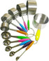 New Version! 11 Piece Measuring Cups and Spoons Set by Laxinis World - Stainless Steel with Silicone Handles