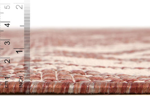 Unique Loom Outdoor Bohemian Collection Area Rug, Anthro, 2' x 5' 1" Runner, Rust Red/Ivory