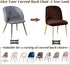 Set 1/2/4/6 Armless Velvet Curved Back Chair Covers Round Back Dining Room Chair Covers Slipcovers of Mid Century
