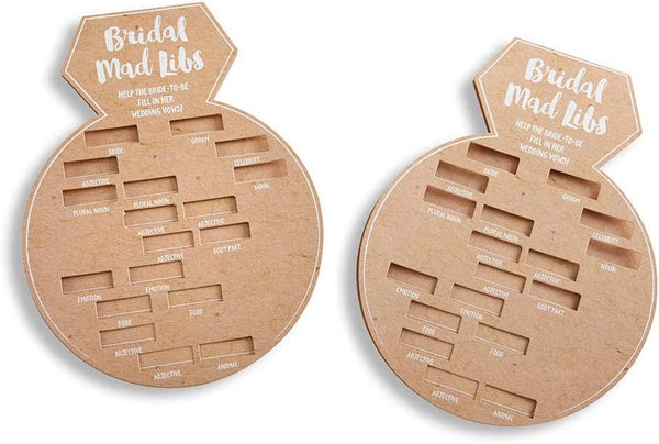 Kate Aspen 28441NA Bridal Shower Games - Ring Shaped Mad Libs Cards, Set of 50, Wedding Shower Game