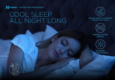 Set 2 Nappler Cooling Pillow for hot Sleepers - Bed Pillows Queen Size Premium of - Adjustable Shredded Memory Foam