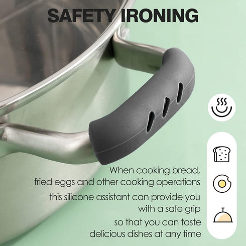 4 Pairs Silicone Pot Handle Covers, Heat Resistant Universal Fit for Pots, Pans, Skillets, Non-Slip Grip