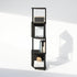 4-Tier 14.2 14.2 57.7, Furinno Basic Book Shelf, Bookshelf, Bookcase with Zigzag Corner Shelf, x x for Living Room