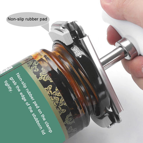 Upgraded Stainless Steel Jar Opener, Adjustable Tool for 1-4 inches Lids, Easy Non-Slip Opener for Weak Hands