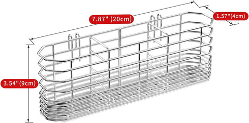 JAQ Utensil Holder for Sink, Rust Free Sus304 Stainless Steel Cutlery Rack Organizer with Hooks for Dish Drying