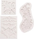 Feather Silicone Molds Baroque Fondant, 3 Pack Lace Scroll Chocolate Molds for Cake Decoration, DIY Baking
