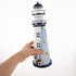 Ciieeo Lighthouse Candle Lantern, Iron Tealight Candle Holder Nautical Lighthouse Figurine for Coastal Table Decor