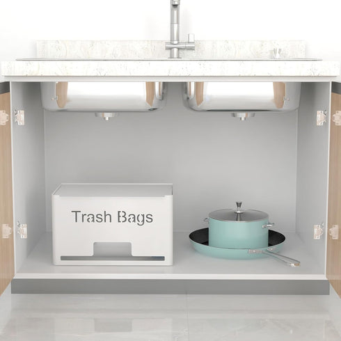 Countertop, STWWO Large Trash Bag Holder Dispenser, Metal Garbage Bag Dispenser Roll Holder, Kitchen Trash Storage