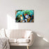Canvas Wall Art of Lord Krishna, Retro House Decorations, Giclee Framed Stretched Ready to Hang 24"Wx16"H