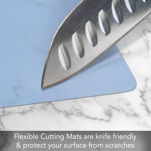 Cut N' Funnel Multi-Color Flexible Plastic Cutting Board Mats, 4 Pack, BPA Free, 11.5” x 15”