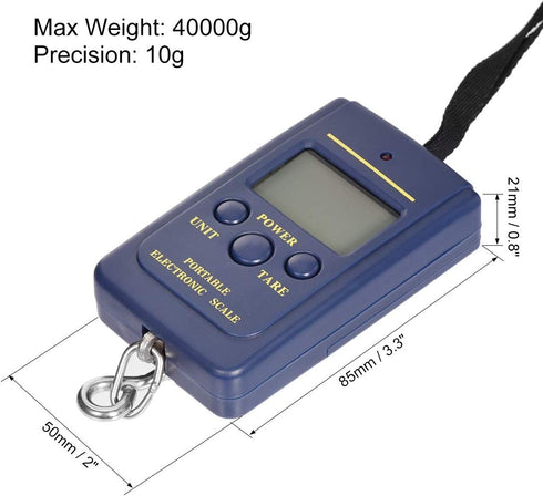 uxcell Electronic Digital Handle Spring Scale - 40000g/10g Portable Handheld Hanging Balance for Fishing