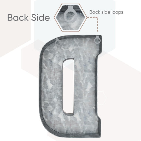 CraftyCrocodile 7" Galvanized Metal Letter D for Wall Decor - 3D Hanging & Free Standing Rustic Alphabet